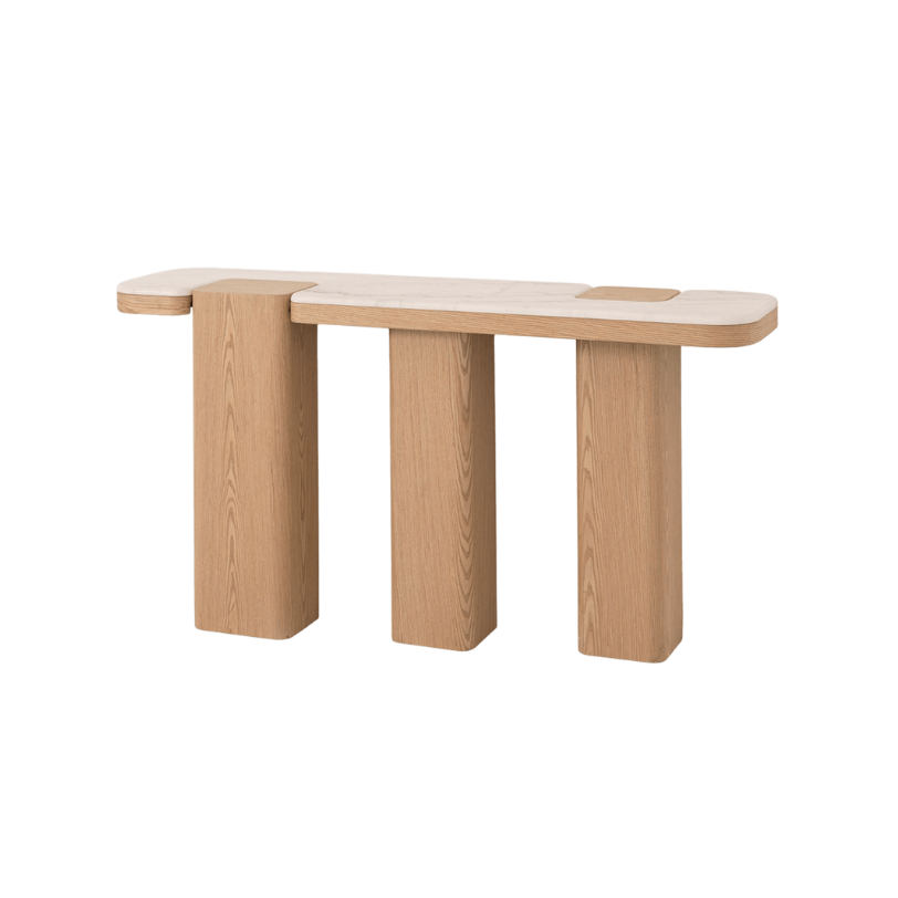 Consola Carvalho e Mármore