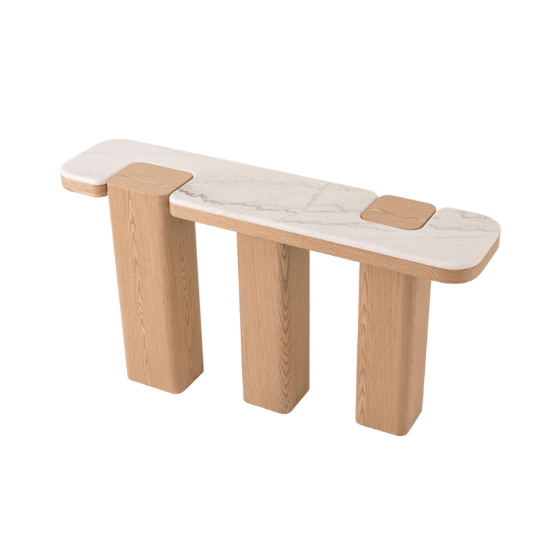 Consola Carvalho e Mármore