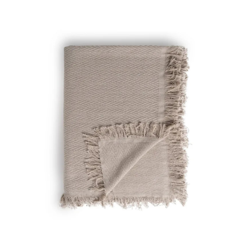 Manta Efeito Espinhado Castanho