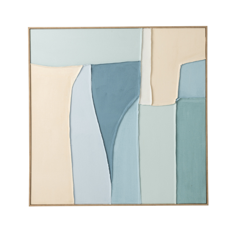 Quadro Abstrato Azul / Off-White