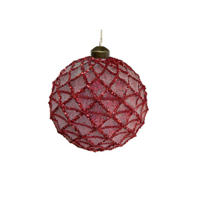 Bola vermelha com brilhantes